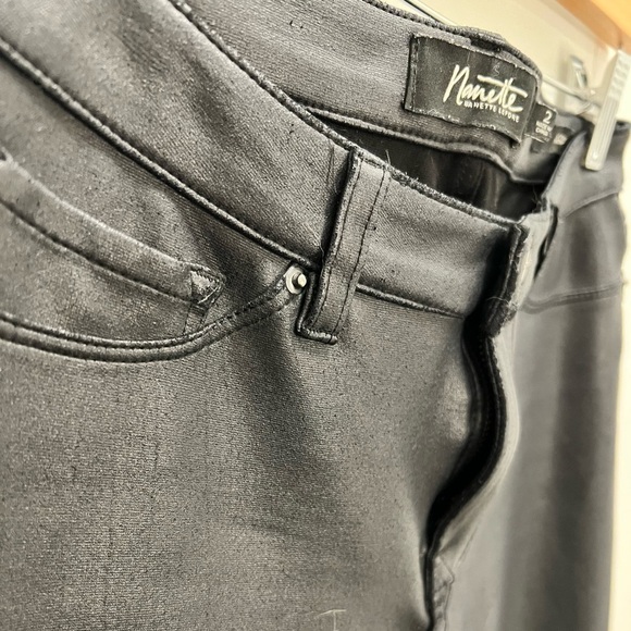 Nanette LEPORE | Black Faux Leather Jeggings Size 2 - Picture 3 of 5